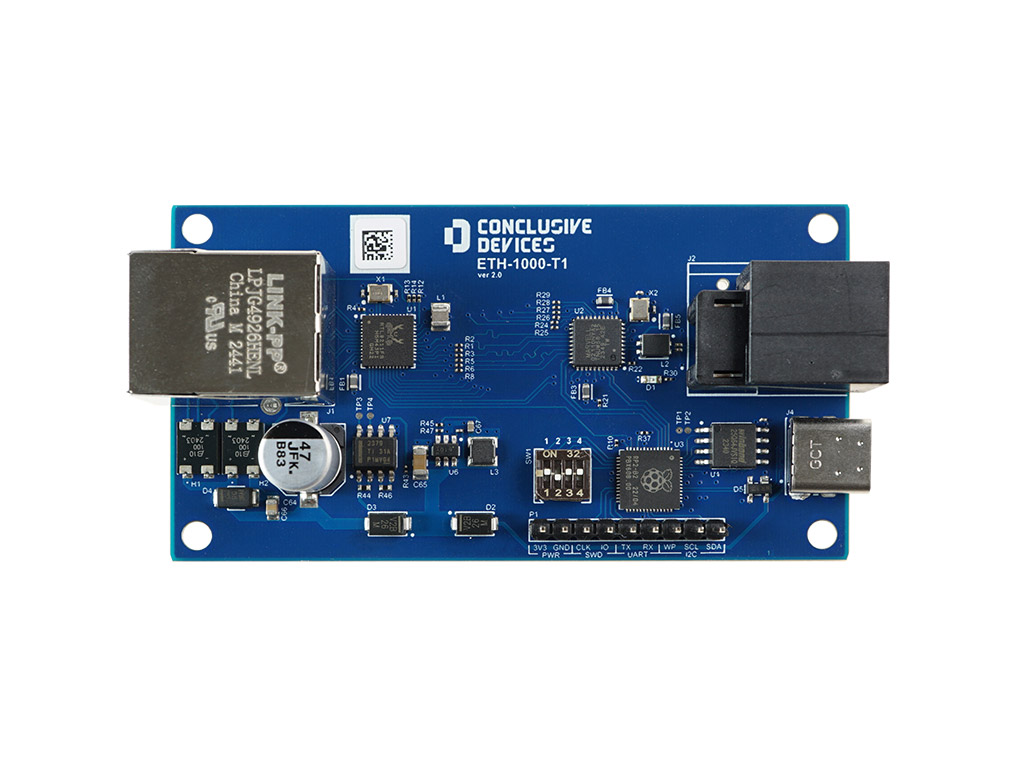 RJ-45 to 1000BASE-T1 converter top view