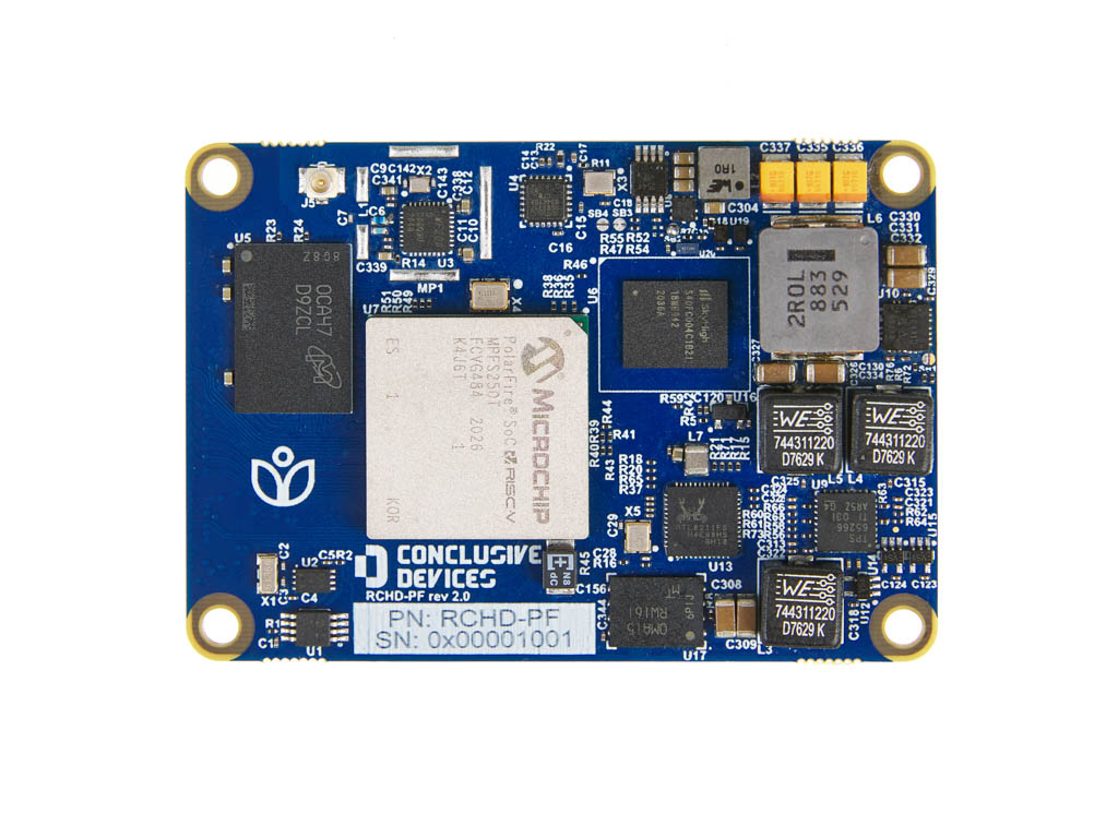 Top view of RCHD-PF evaluation board