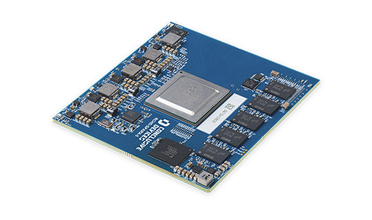 Orchid Sparx Single Board Computer by Conclusive Engineering, viewed from an elevated angle